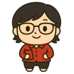 赤い革の手帳の人のキャラクターイラスト